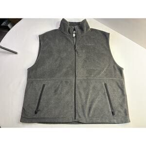 Columbia Fleece Vest Men’s XL Full Zip Gray Sleeveless Jacket Outdoor Layering